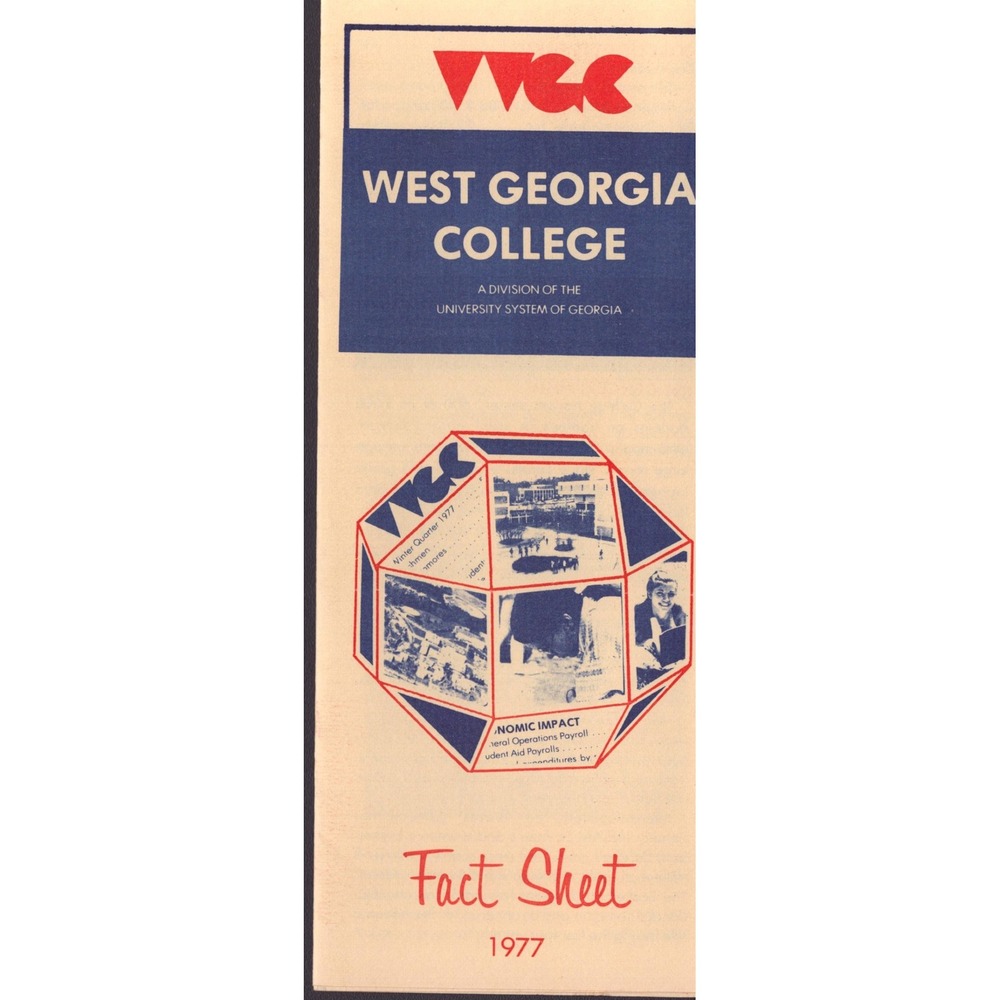 Vintage 1977 West Georgia College Fact Sheet Brochure Carrollton GA History - Picture 1 of 2